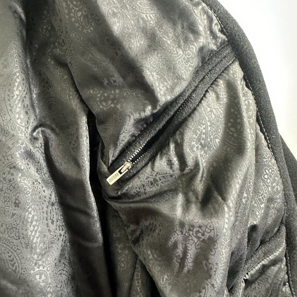 GUESS Coat Jacket Wool Blend Lined Full Zip Pockets Black Mens Size Large Heavy - Picture 7 of 11